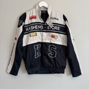 Convertible Racing Jacket Crop Moto Streetwear Y2K Cyber Biker Aesthetic  Size M